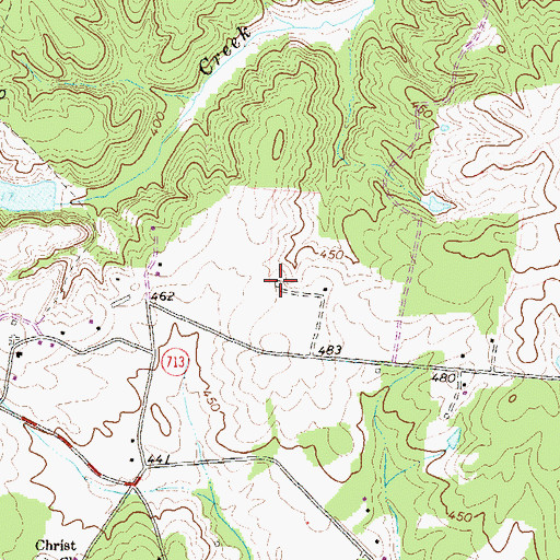 Topographic Map of Pine Knot, VA