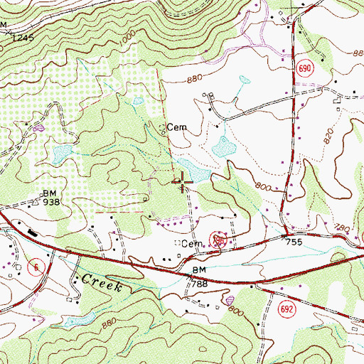 Topographic Map of Brooksville, VA