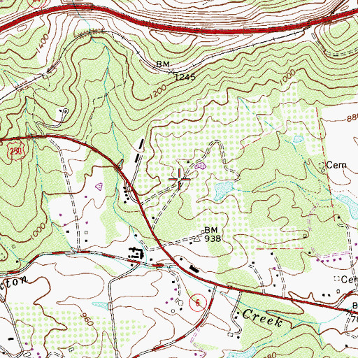 Topographic Map of Brookville Manor, VA