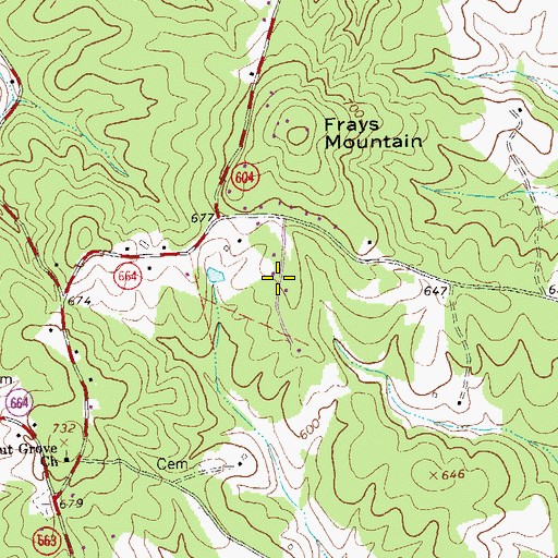 Topographic Map of Chestnut Grove, VA