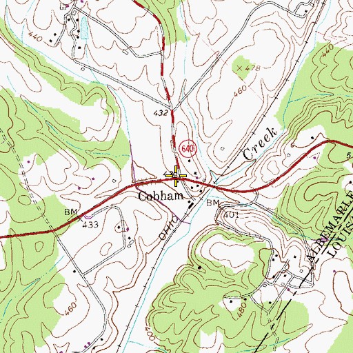 Topographic Map of Cobham Post Office, VA