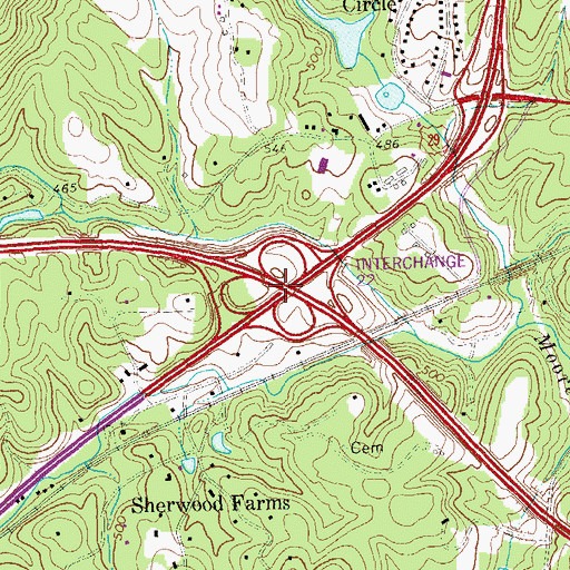 Topographic Map of Interchange 118, VA