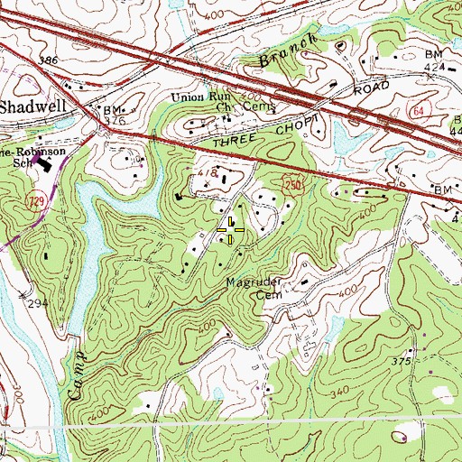 Topographic Map of Milton Heights, VA