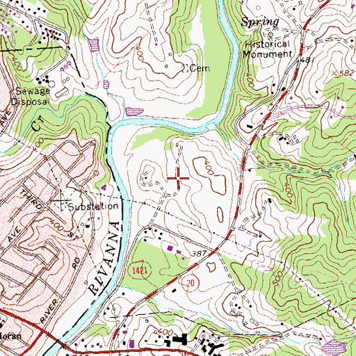 Topographic Map of Rivanna Park, VA