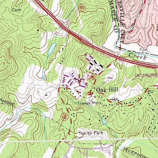 Topographic Map of Sherwood Manor, VA