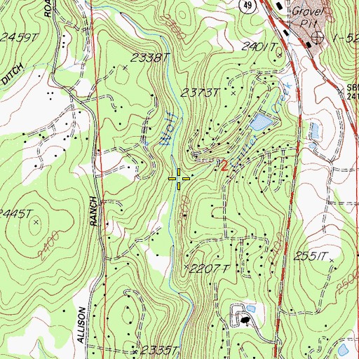 Topographic Map of Ellens Creek, CA