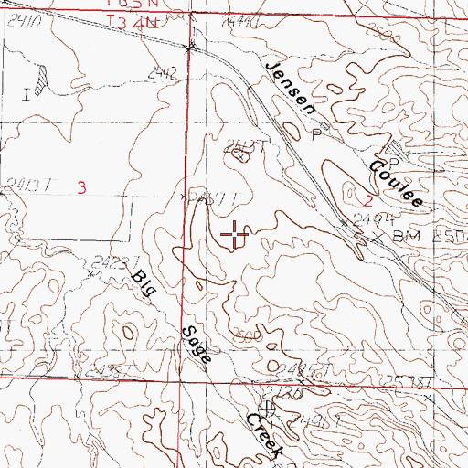 Topographic Map of Barr Post Office (historical), MT