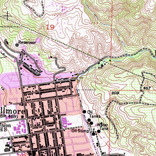 Topographic Map of Pole Canyon, CA