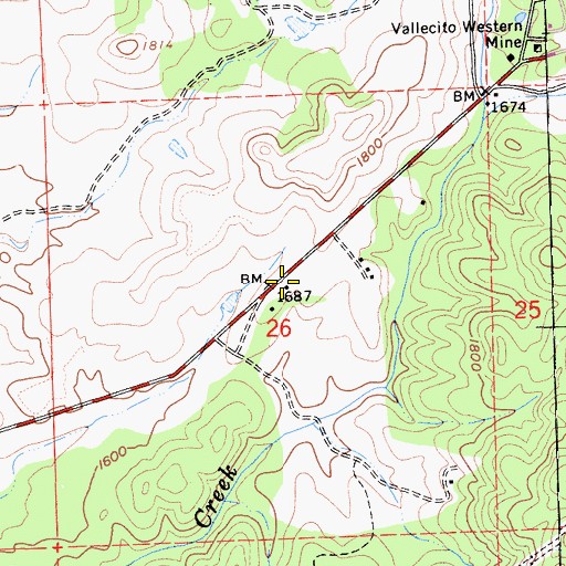 Topographic Map of Canepa Mine, CA