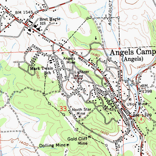 Topographic Map of Crystal Mine, CA