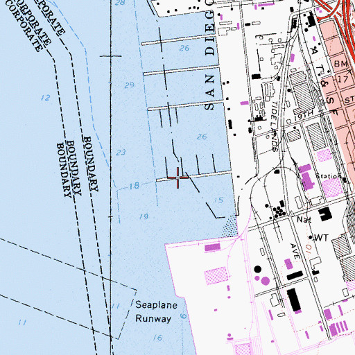 Topographic Map of Pier 14, CA