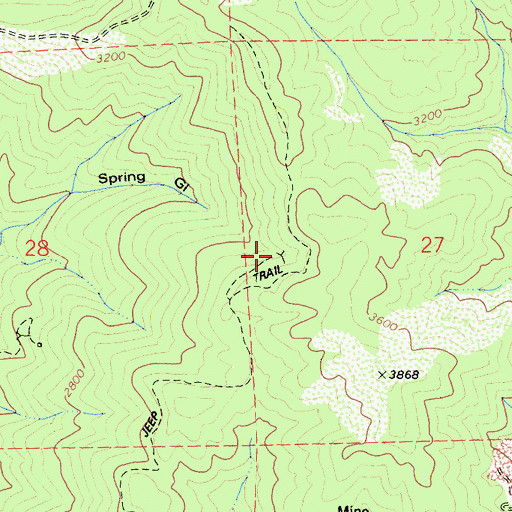 Topographic Map of Lone Star Prospect, CA
