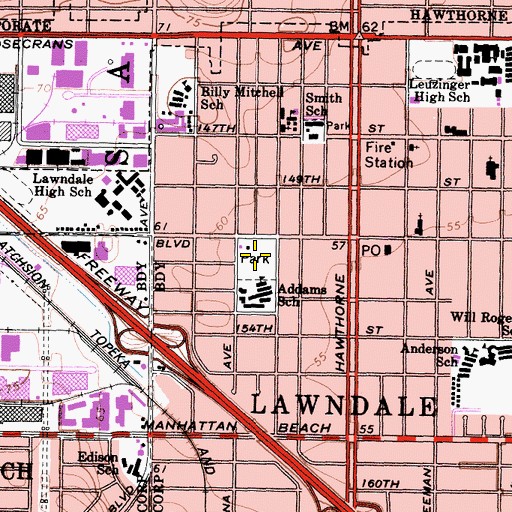 Topographic Map of Jane Addams Park, CA