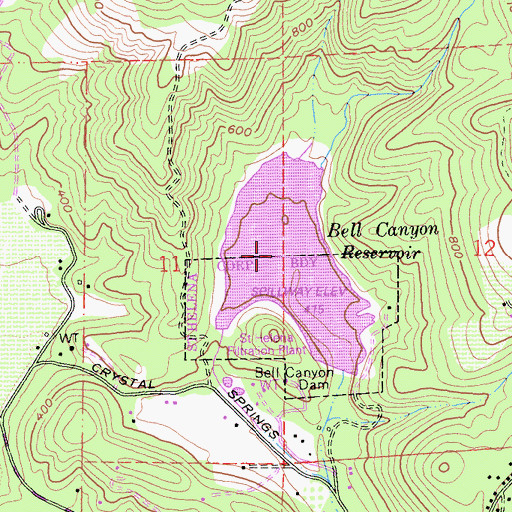 Topographic Map of Bell Valley, CA