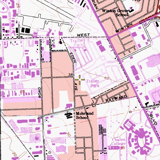 Topographic Map of Greenwood Park, CA