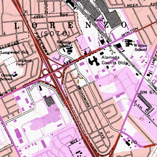 Topographic Map of Kenneth Birchfield Memorial Park, CA