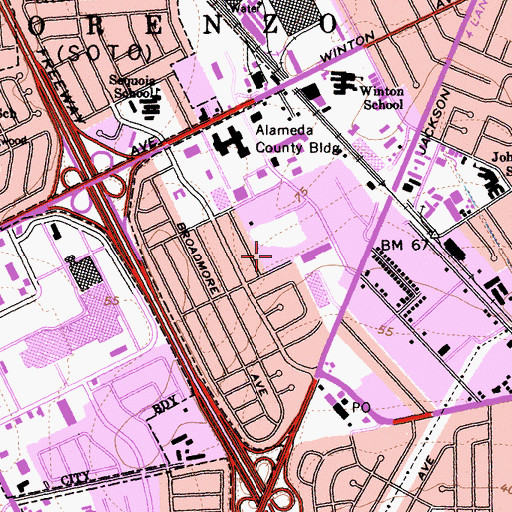 Topographic Map of Park Elementary School, CA