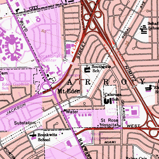Topographic Map of Southgate Park, CA