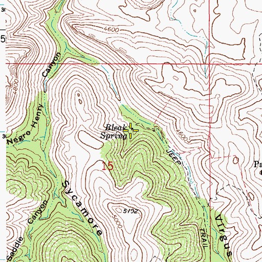 Topographic Map of Bleak Spring, AZ