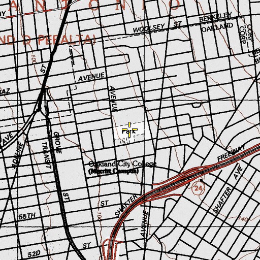 Topographic Map of Bushrod Park, CA