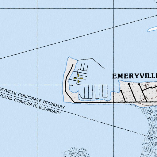 Topographic Map of Emeryville Marina, CA