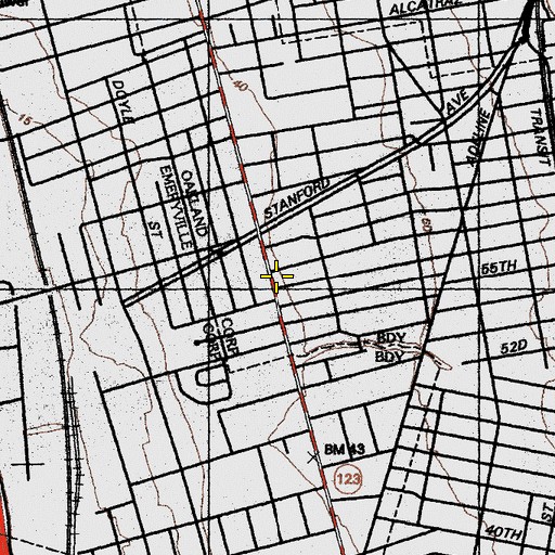 Topographic Map of Golden Gate Branch Oakland Public Library, CA