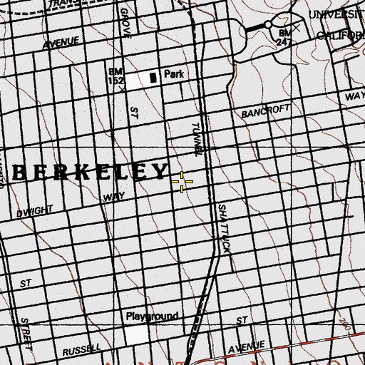 Topographic Map of Alta Bates Summit Medical Center Herrick Campus, CA