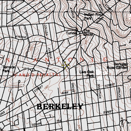 Topographic Map of North Branch Berkeley Public Library, CA