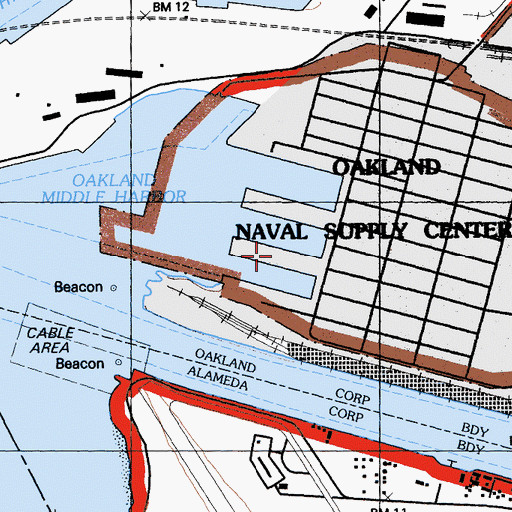 Topographic Map of Pier 5, CA