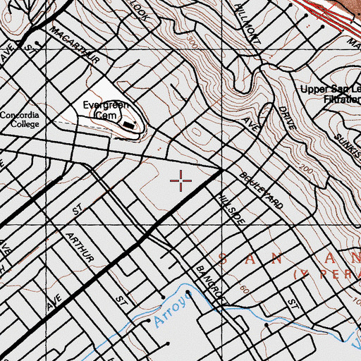 Topographic Map of Eastmont Branch Oakland Public Library, CA