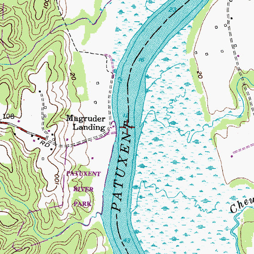Topographic Map of Magruder Ferry (historical), MD