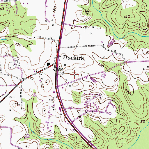 Topographic Map of Penwick Village, MD