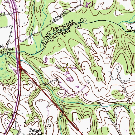 Topographic Map of Twin Shields Golf Course, MD