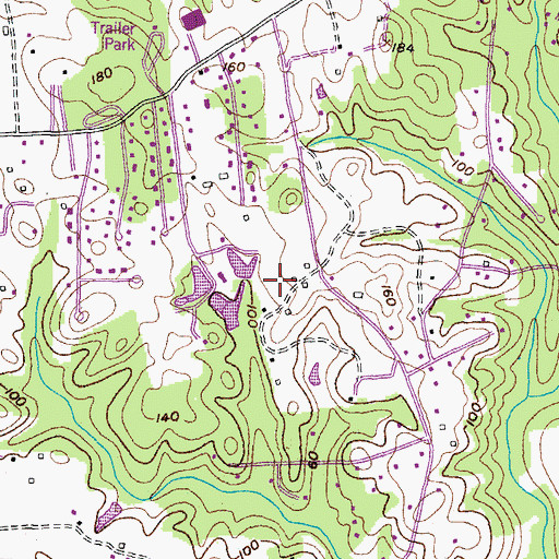 Topographic Map of Welchpoole Estates, MD