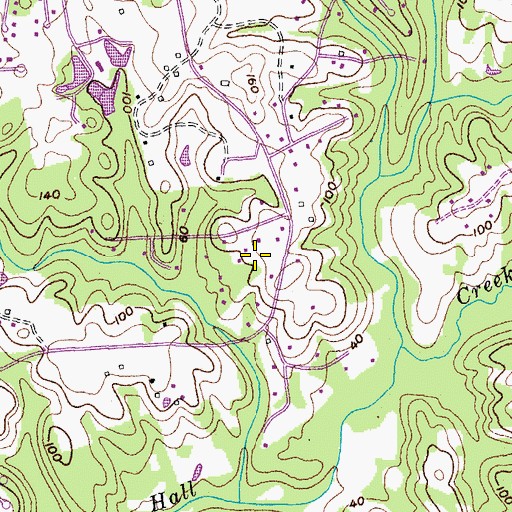 Topographic Map of Woodlawn Farms, MD