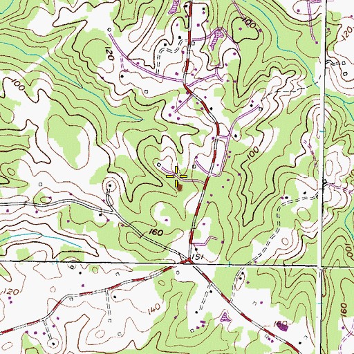 Topographic Map of Crow Haven Estates, MD