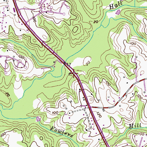 Topographic Map of Hall Creek School (historical), MD
