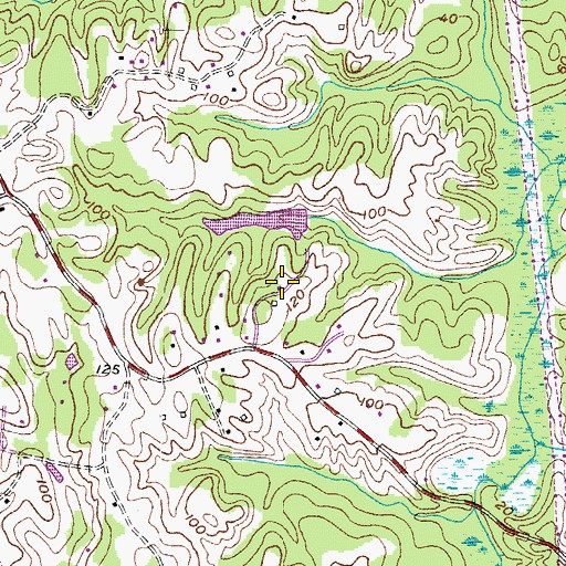 Topographic Map of Hickory Hills, MD