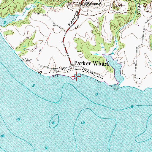 Topographic Map of Botelars Landing (historical), MD