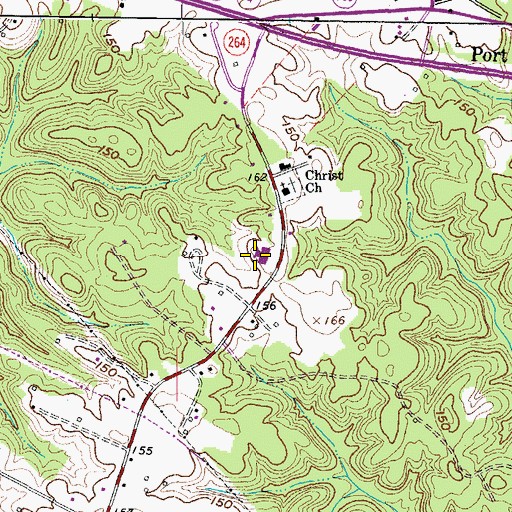 Topographic Map of Community College at Calvert County, MD