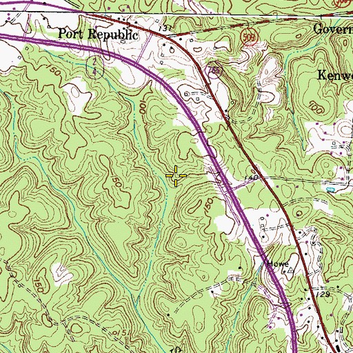 Topographic Map of Hillside Manor, MD