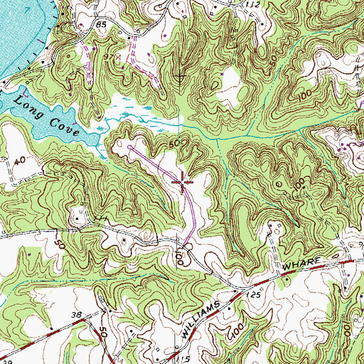 Topographic Map of Long Cove Estates, MD