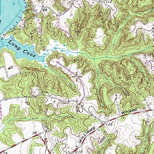 Topographic Map of Long Cove Estates, MD
