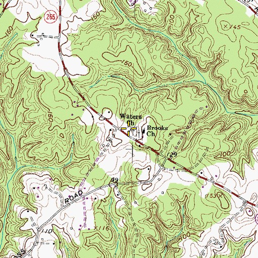 Topographic Map of Waters Methodist Church Cemetery, MD