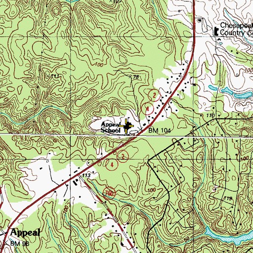 Topographic Map of Appeal School, MD