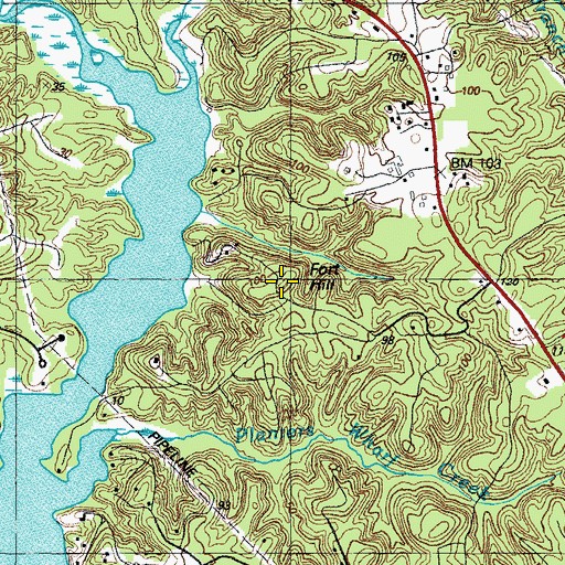 Topographic Map of Fort Hill, MD