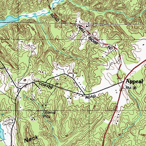 Topographic Map of Hemlock Estates, MD