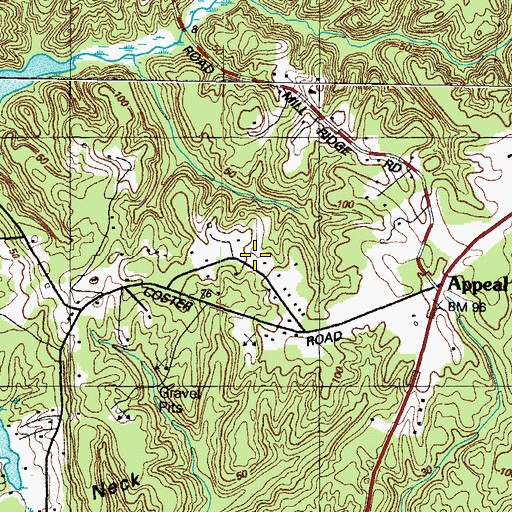 Topographic Map of Hemlock Estates, MD