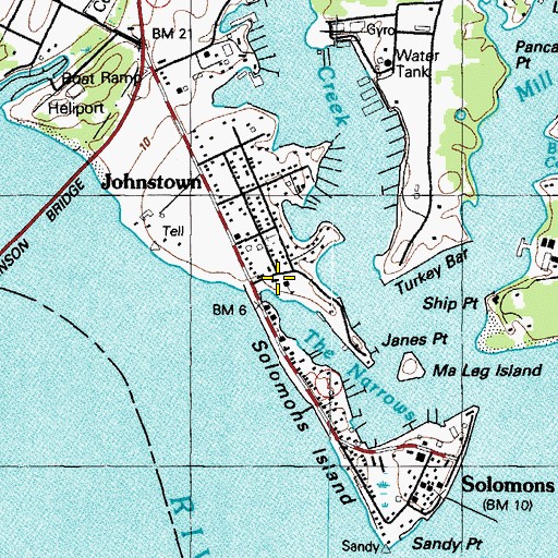 Topographic Map of Our Lady Star of the Sea Roman Catholic Church, MD