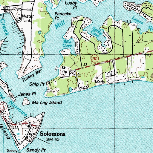Topographic Map of Rousby Hall, MD